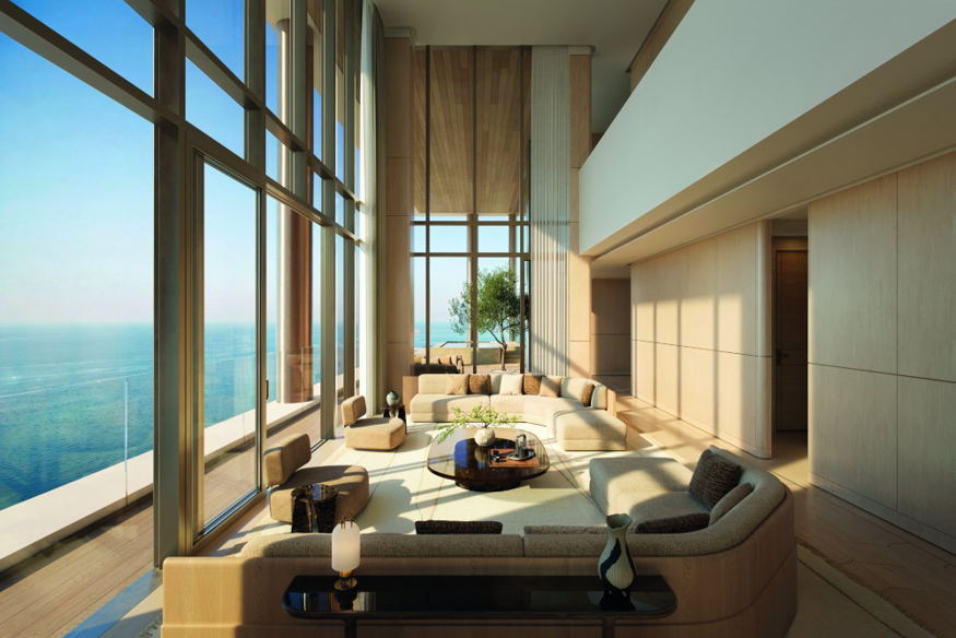 Four-bedroom duplex living room. Image: Janu / Petrie PR.