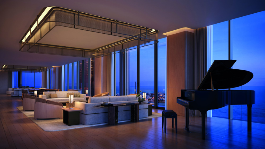 Four-bedroom duplex living room. Image: Janu / Petrie PR.