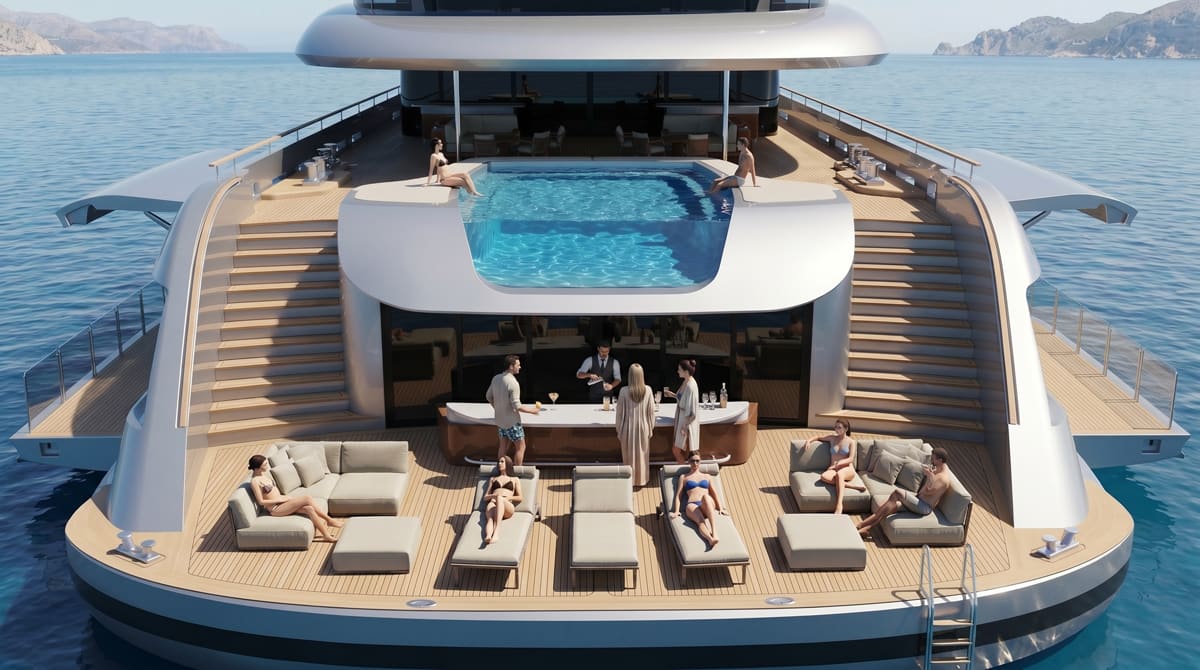 A Yacht That Asks You to Swim Above Its Bar