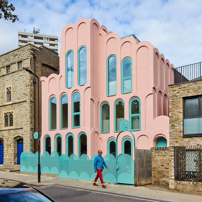 How One Architect's Honeymoon in Miami Became a Marshmallow-Pink House in London