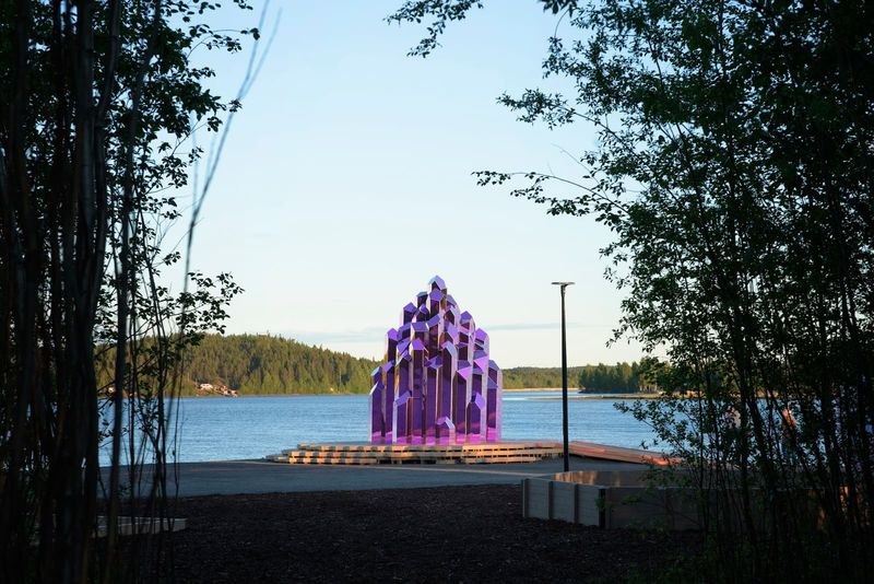 A Pink Crystal Sauna Rises From a Remediated Industrial Site